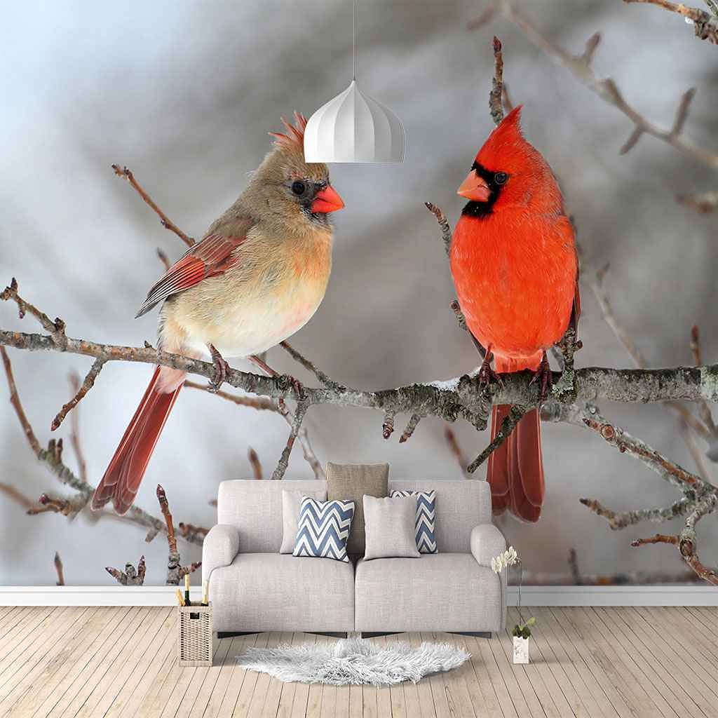 Papier peint photo 3D poster mural géant oiseau rouge papier peint salon moderne