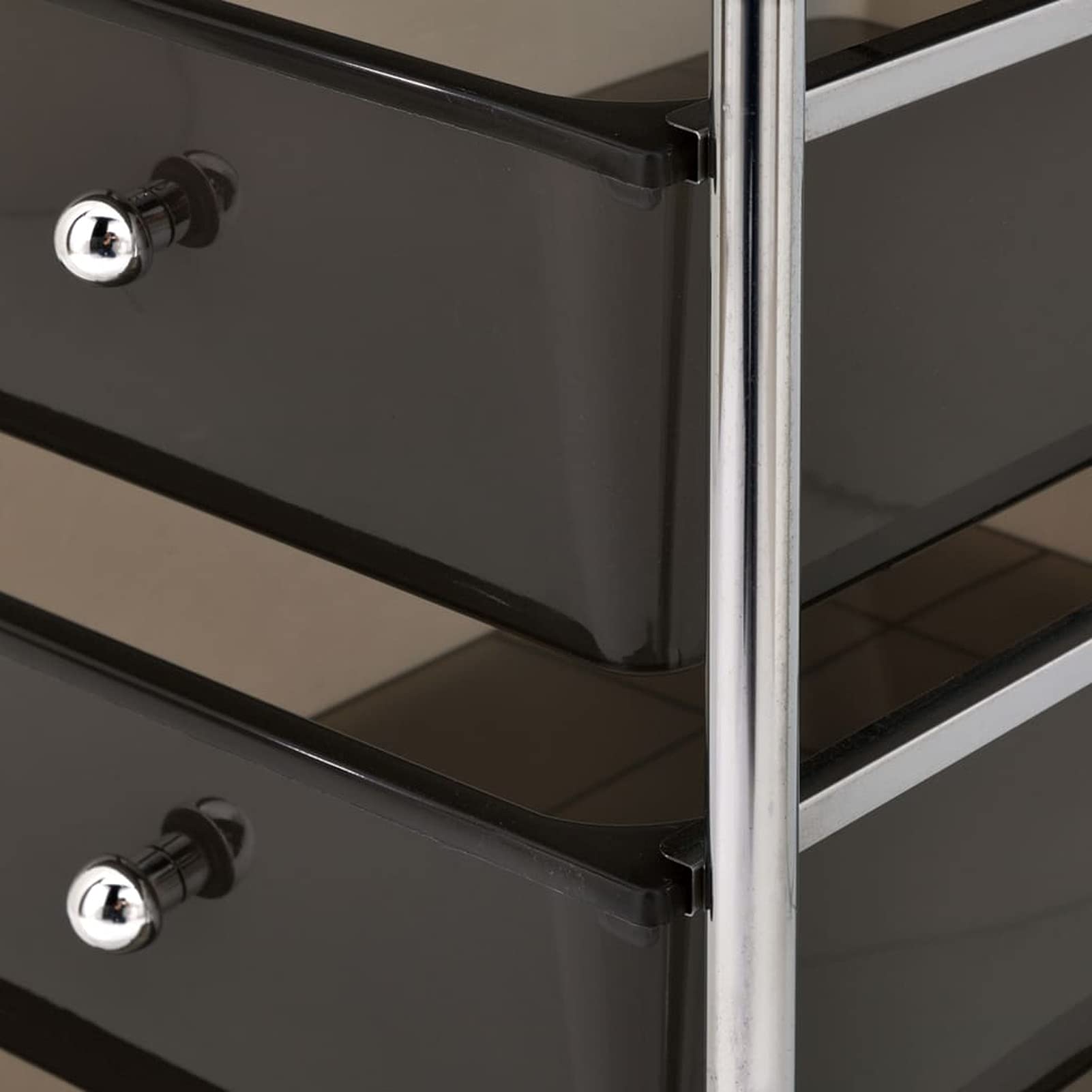 Rantry Carrello Portaoggetti Mobile con 4 Cassetti Nero in Plastica Decorazione da Mobili