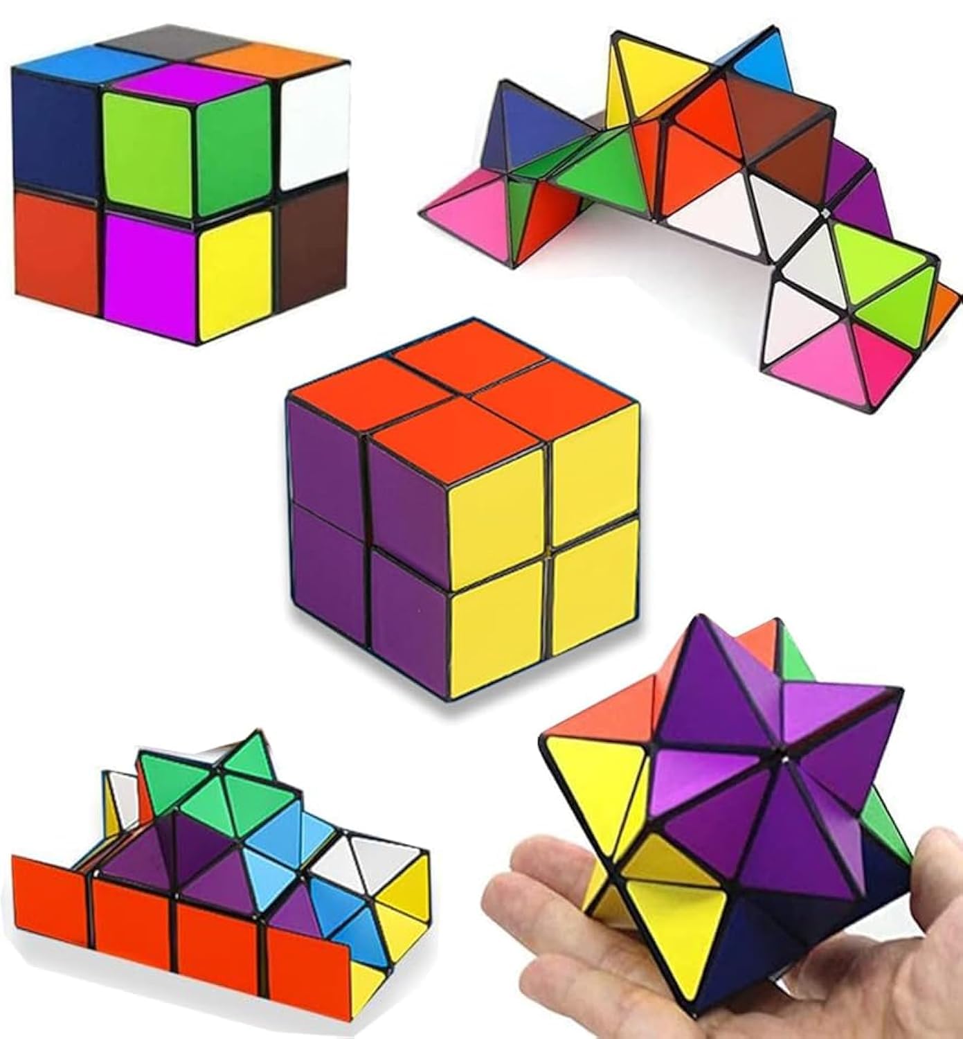 Magic Star Cube 2 in 1,Infinity Cube,Speed Cube D Puzzle Cubes for Kids and Adults,Brain Development Puzzle Games for Children and Adults