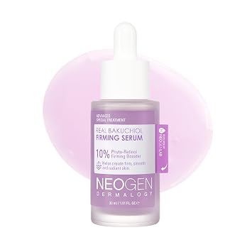 NEOGENDERMALOGY Real Bakuchiol Firming Serum 1.01 Fl Oz (30ml) - Natural Retinol Alternative for Sensitive skin, Day & Night Facial Serum Firms & Minimizes Fine Lines - Korean Skin Care