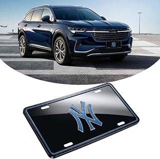 Black License Plate Tag for Yankees，Front Decoration License Plates with 4 Holes