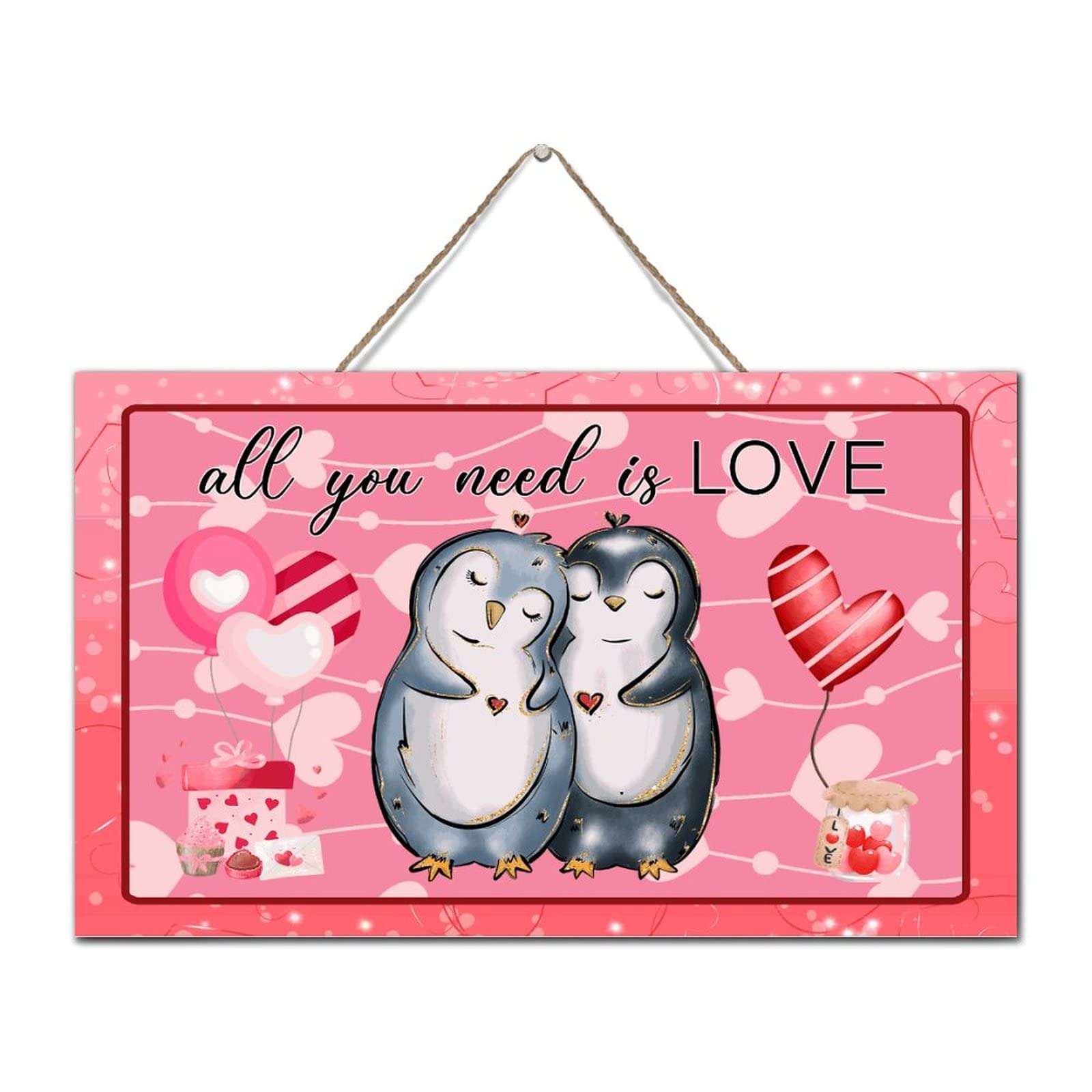 Corazón De La Amistad De Pingüino - Regalo De Amistad - Corazón De Madera Hecho A Mano - Regalos