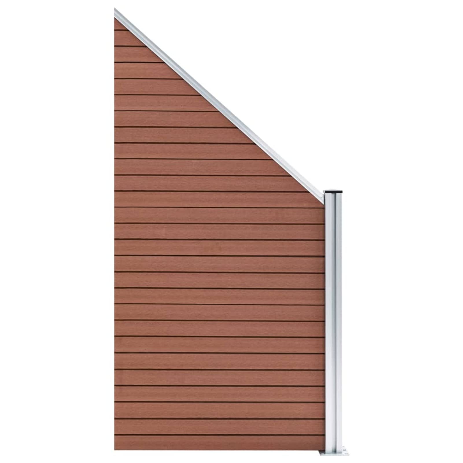 Tidyard Panneau de Clôture WPC 95x(105-180) cm Marron, Clôture de Jardin, Bordure de Jardin Décorative Protection pour Extérieur, Cour Arrière, Terrasse