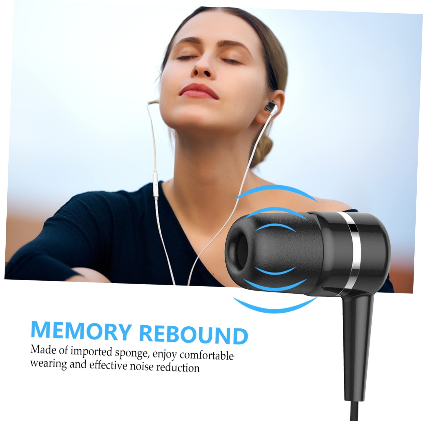 Mobestech 50pièces Embouts Mousse pour Écouteurs Intra-Auriculaires Remplacement Anti-dérapant Compatible Plupart des Écouteurs