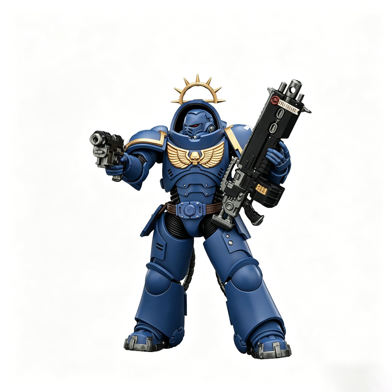 JOYTOY Warhammer 40K 1:18 Action Figures, Game Edition Ultramarines Heavy Intercessor with Heavy Bolt Rifle and Bolt Pistol, 12CM Height Collectible Action Figures