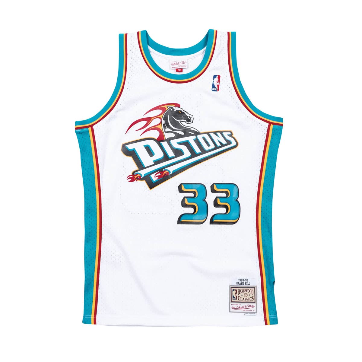 Mitchell & Ness Maglia NBA Swingman 2.0 D. Pistons 1997-98 - G. Hill (Bianco)(S)