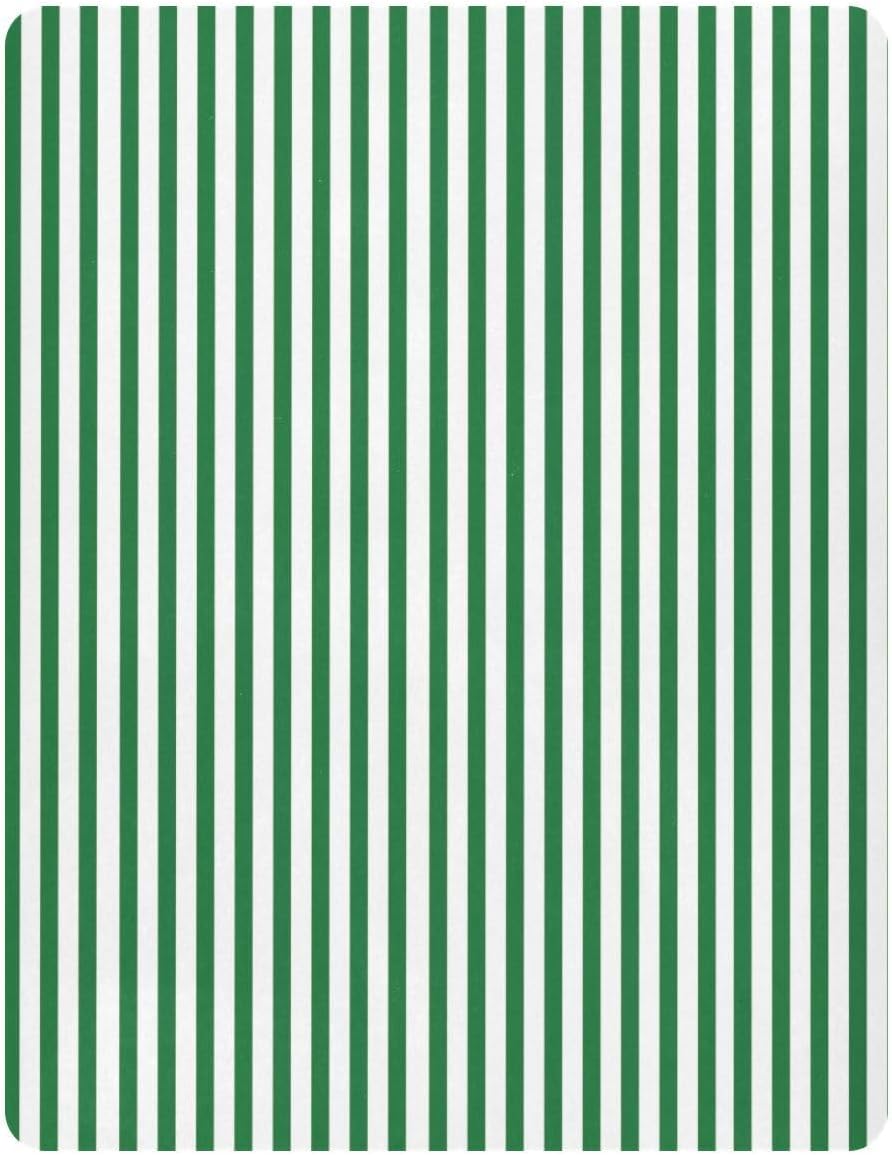 Green White Stripes Crib Sheets for Boys Girls Soft Breathable Mini Crib Sheets for Baby 52" x 28"