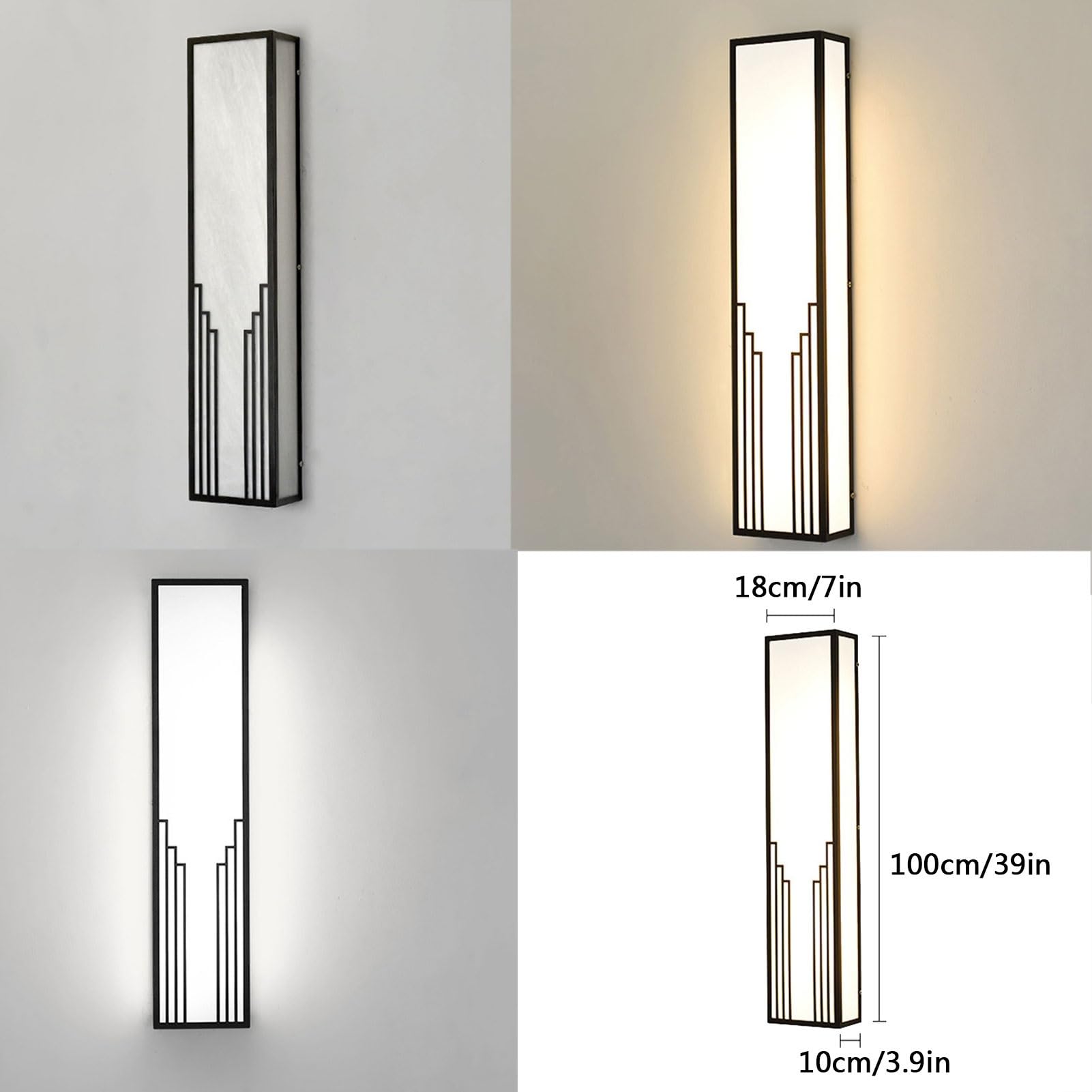 XANAYXWJ Lampade da Parete per Esterni Lampada Lunga Impermeabile Lampada da corridoio in Acciaio Inossidabile Nuovo apparecchio di Illuminazione Montato su Arte Creativa in Stile Cinese per Applique