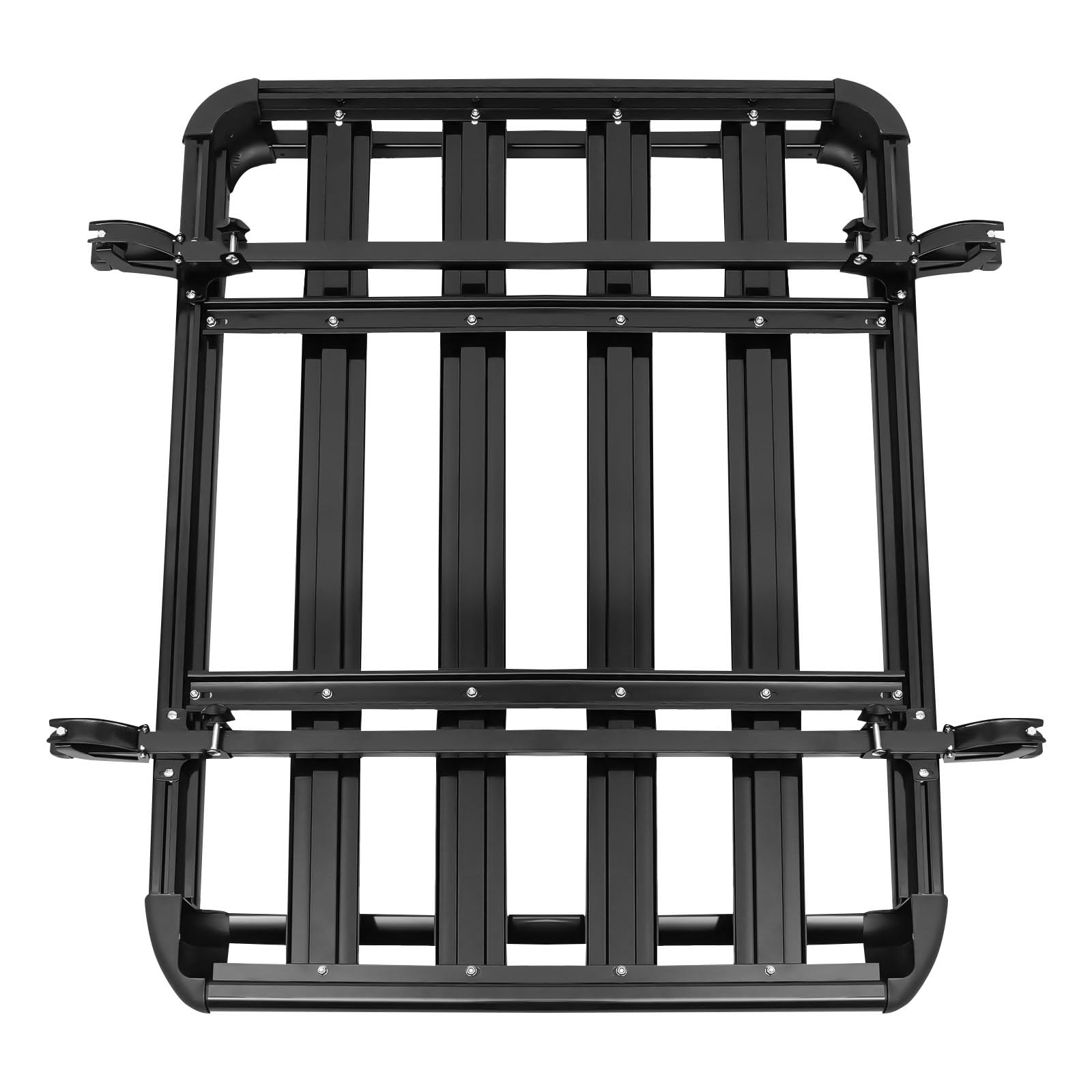 Barra de techo universal para coche, reling de carga de acero de 127 cm, barra de techo con capacidad de carga de 68 kg, estante para equipaje negro para camping, barbacoas, viajes en coche