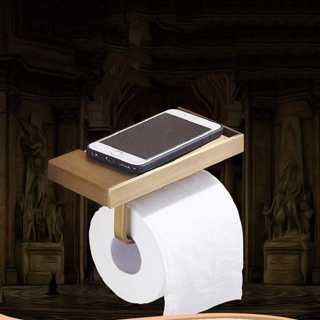 Metallo Carta igienica Holder-Supporto di Carta igienica, Bagno di Decoro in Acciaio Inox Carta Moderna Supporto del tovagliolo Inoltre Cellulare Parete attrezzata(Schwarz)