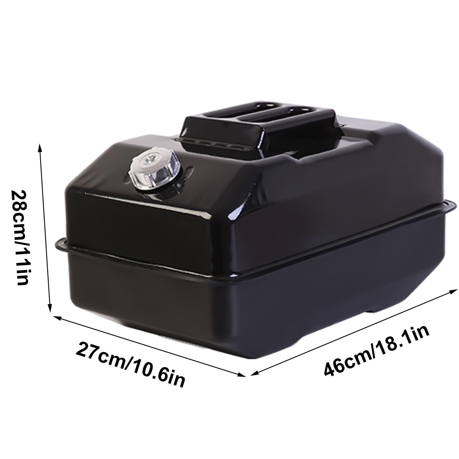 20-Liter-Benzinkanister aus Metall mit Flexiblem Ausgießer, Benzinkanister for Fahrzeuge, Reisen und Camping(Black)