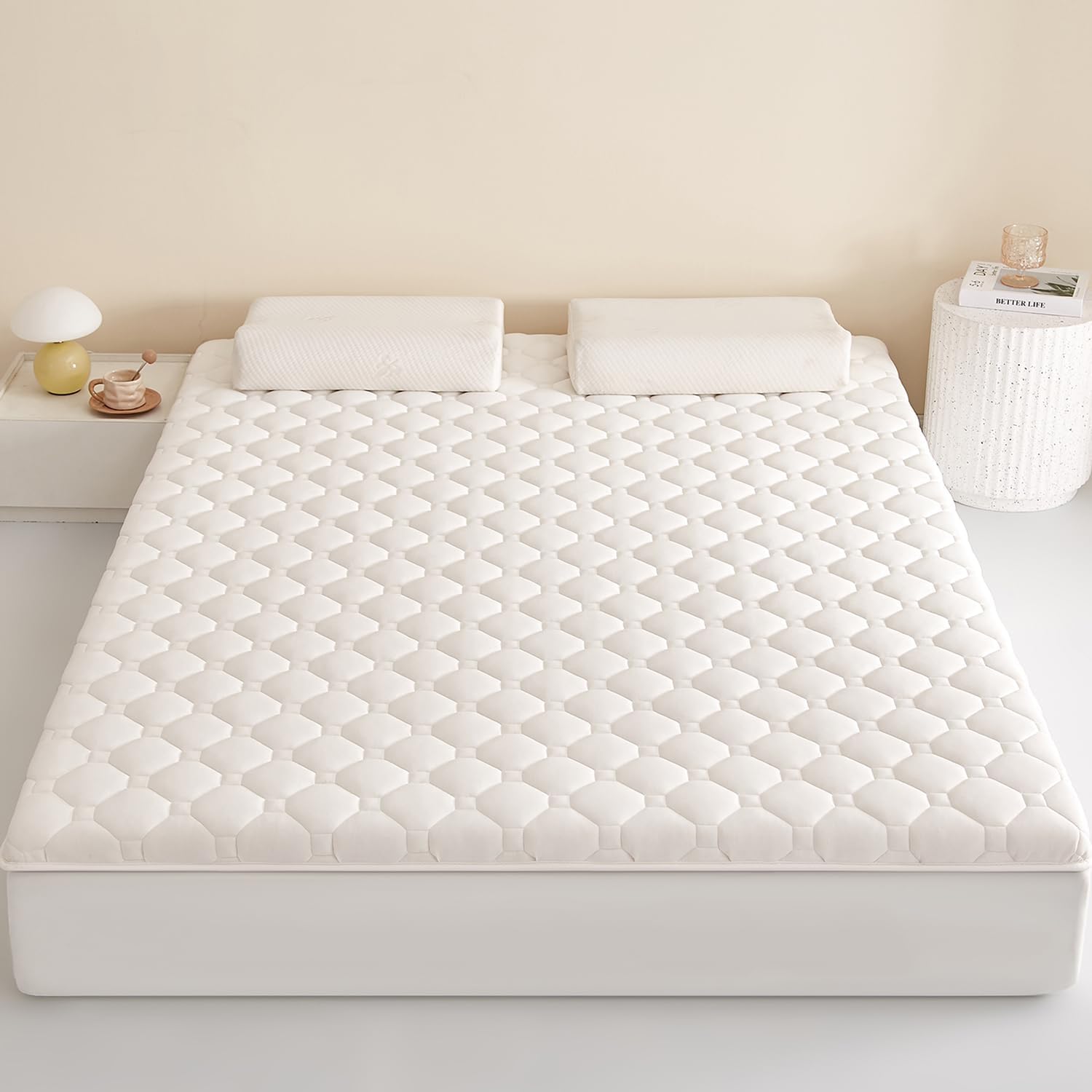 Pink,150 * 190cm, Japanese Floor Futon Mattress Foldable Roll Up Portable Floor Mattress Topper Thicken 4Cm(1.6In) Sleeping Pad Quilted Bed Mattress Topper for Dormitory Camping