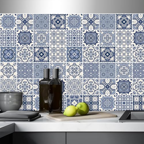 AREDE 32 Stück Fliesenaufkleber Deco Fliesen Kleber für Bad Selbstklebende Fliesendekor Aufkleber Backstein zum Küche Esszimmer Badezimmer Fliesenfolie / 10 x 10 cm / T1005