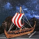 VERENIX Traditional Chinese Dragon Vikings Dragon Pirate Sailboat Resin Crafted Boat Model Viking Pirate Ship Art Craft Boat Ofiice Decoration