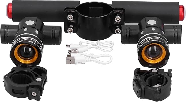 Scooter Handlebar Headlights USB Rechargeable Bike Lights Electric Scooter Third Gear Bike Light Kit for Scooter Bulb Holder