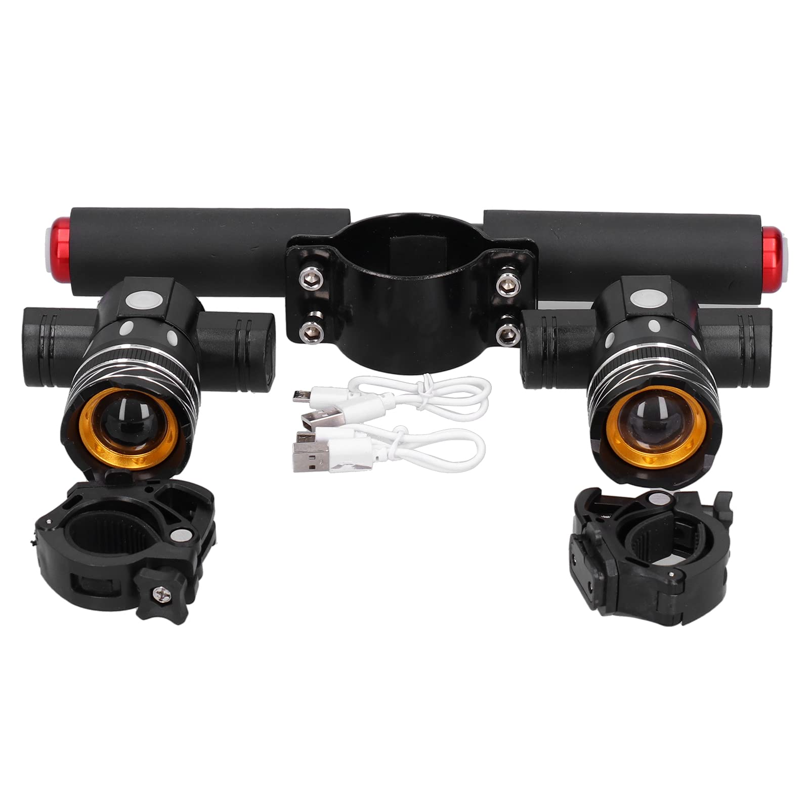 Aoutecen Scooter Handlebar Headlights, USB Rechargeable Bike Lights Electric Scooter Third Gear Bike Light Kit for Scooter Bulb Holder