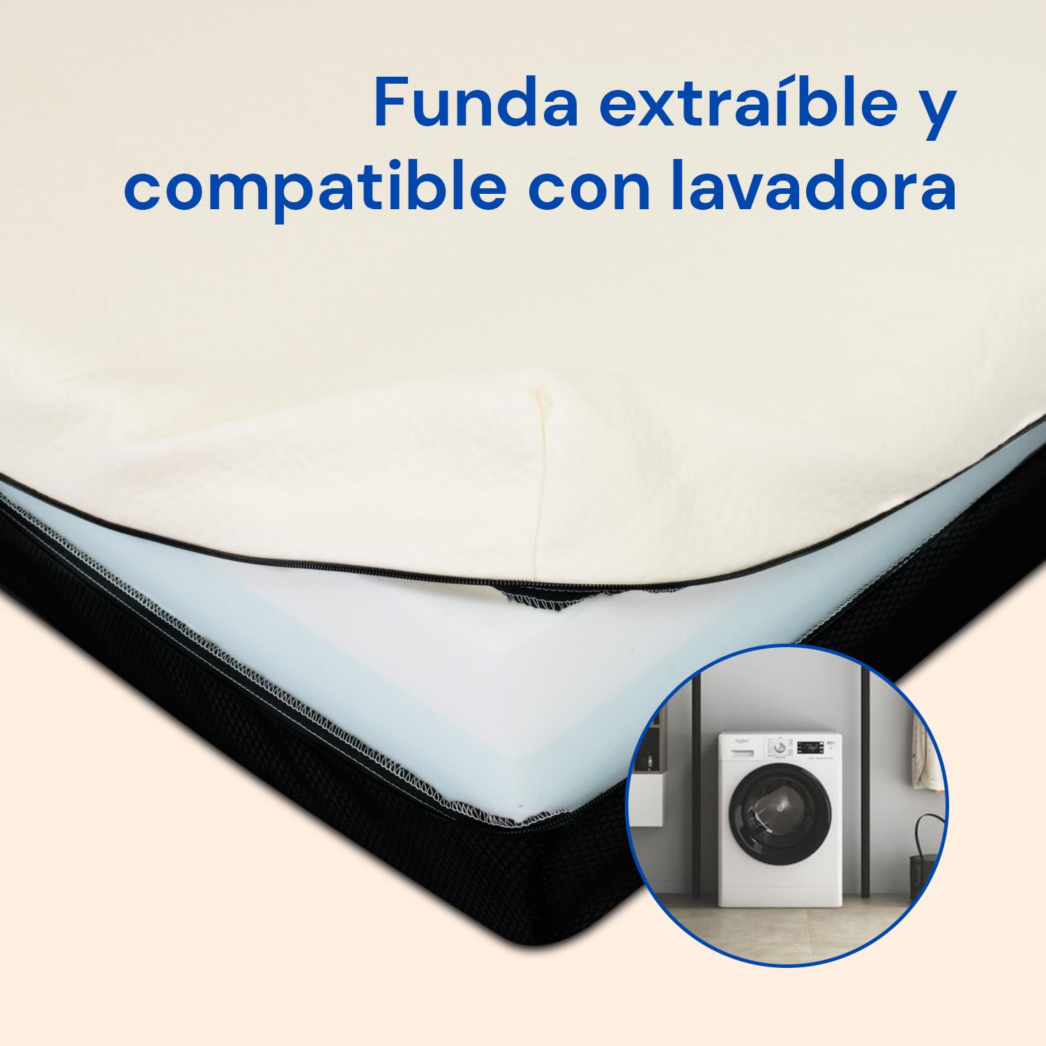 Geriafy Colchón viscoelástico para cama articulada Cotton V6 - 105x200 cm | 20 cm de grosor, 6 cm de viscoelástica y funda de algodón fresca, transpirable y extraíble