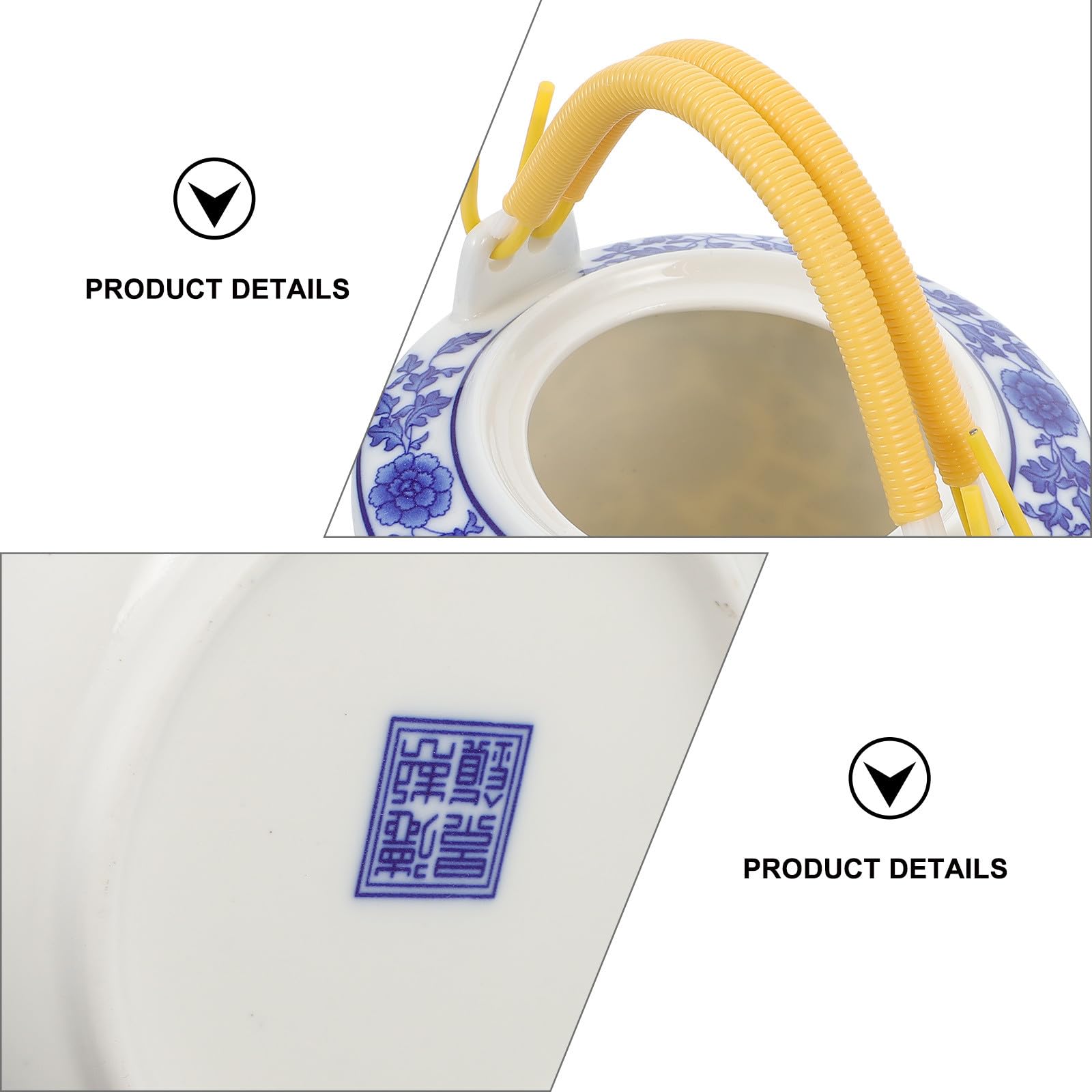 SHINEOFI Théière Chinoise en Céramique 2l Grosse Capacité, Style Chinois, Facile à Ranger et Polyvalente pour Bureau et Maison