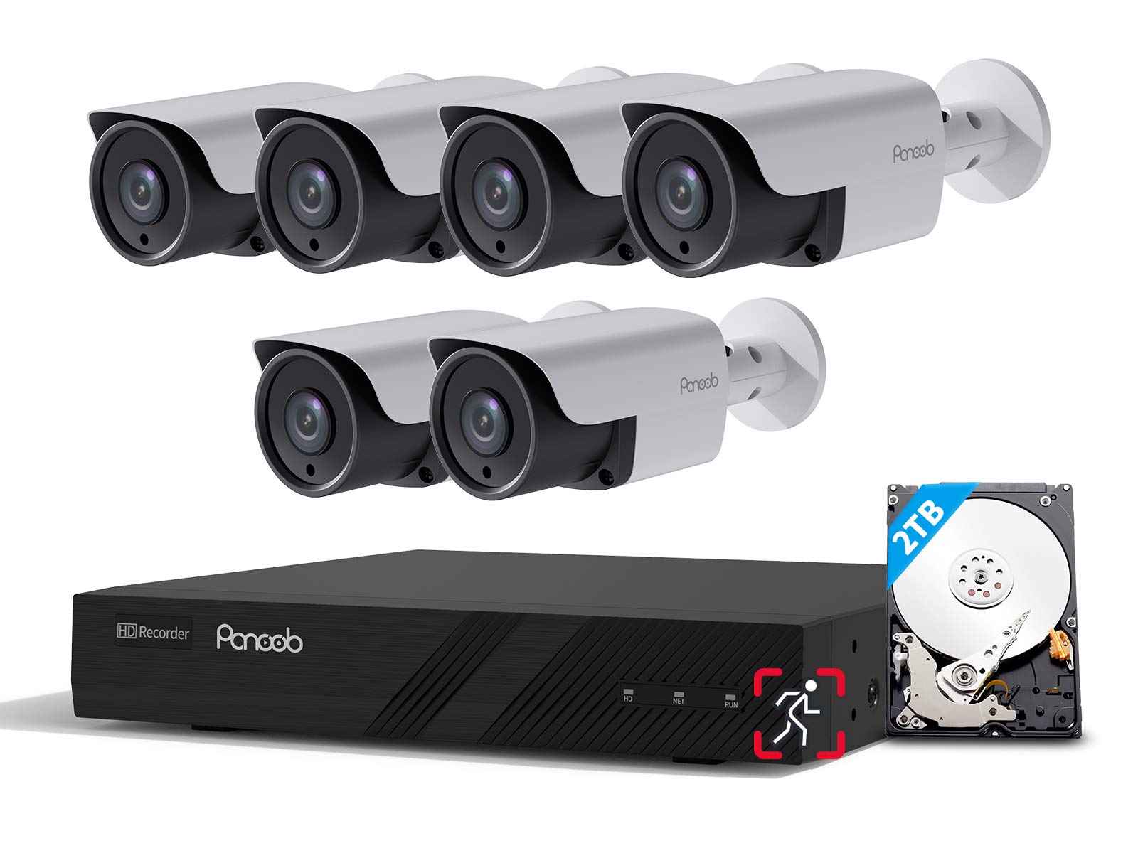 Sponsored Ad - PANOOB 8CH 4K PoE Camera Security Systems, 4K/8MP 8-Channel NVR 2TB HDD, 6pcs Wired 3.6mm Smart Human Detec...