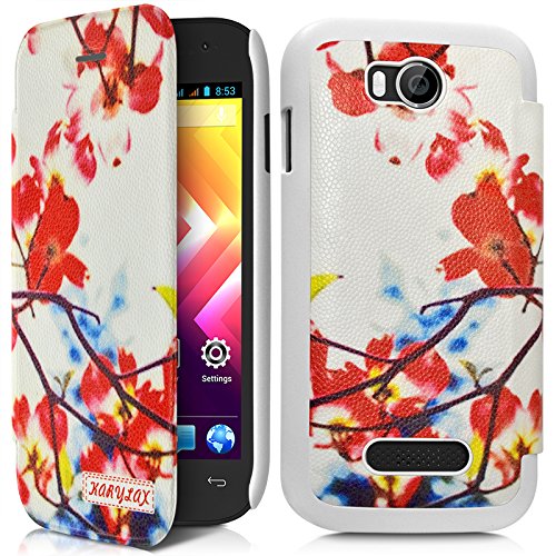 KARYLAX Seluxion - Coque Housse Etui à Motif Kj12 Rabat latéral et Porte-Carte pour Wiko Iggy + Film de Protection