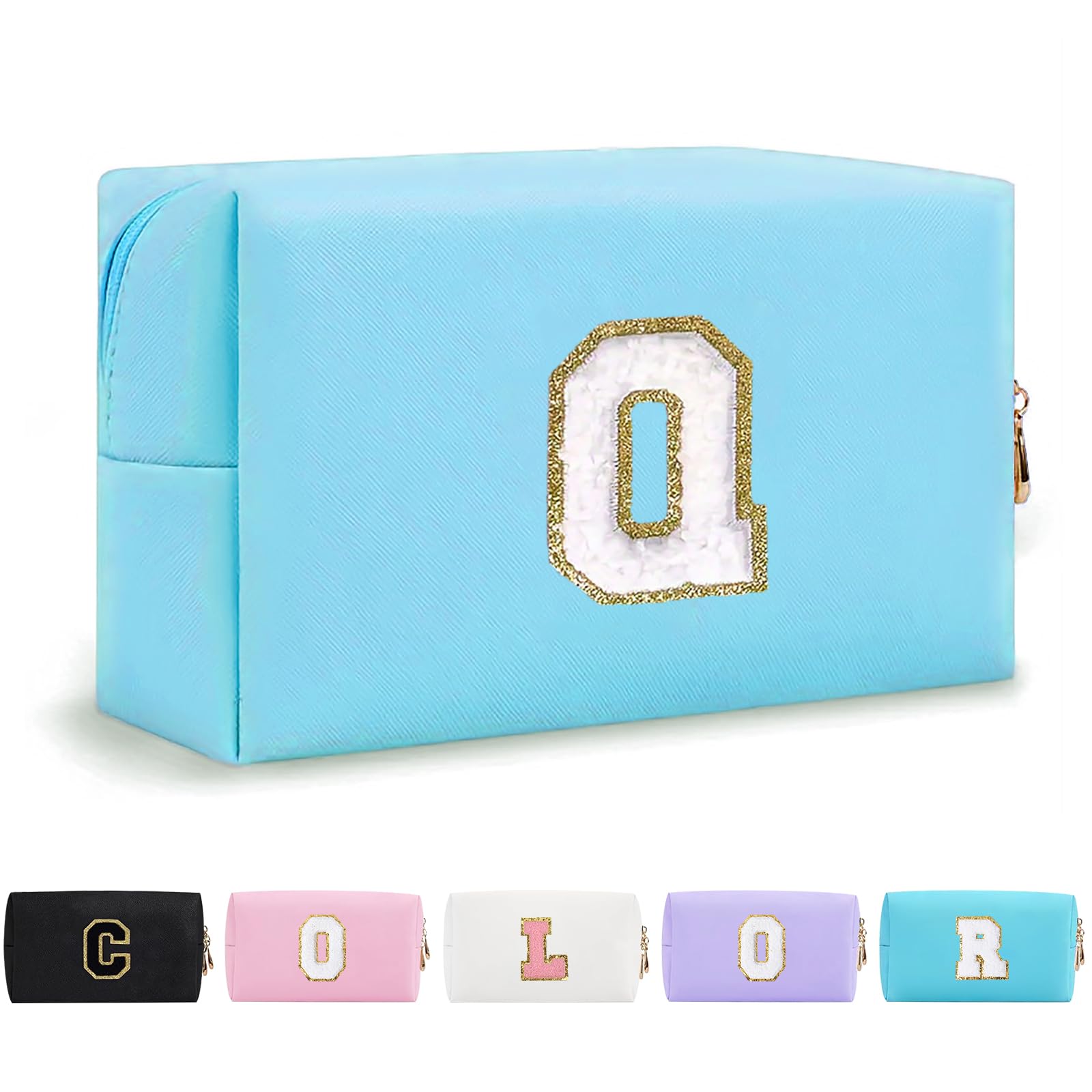 Bolsa de Maquillaje, Bolsa de Cosméticos Impermeable de Viaje, PU Cuero, Neceser de Baño, Bolsa De Aseo Y Almacenamiento para Mujer,Cosas Preppy para niñas Adolescentes (Letra A-Z) — view 252