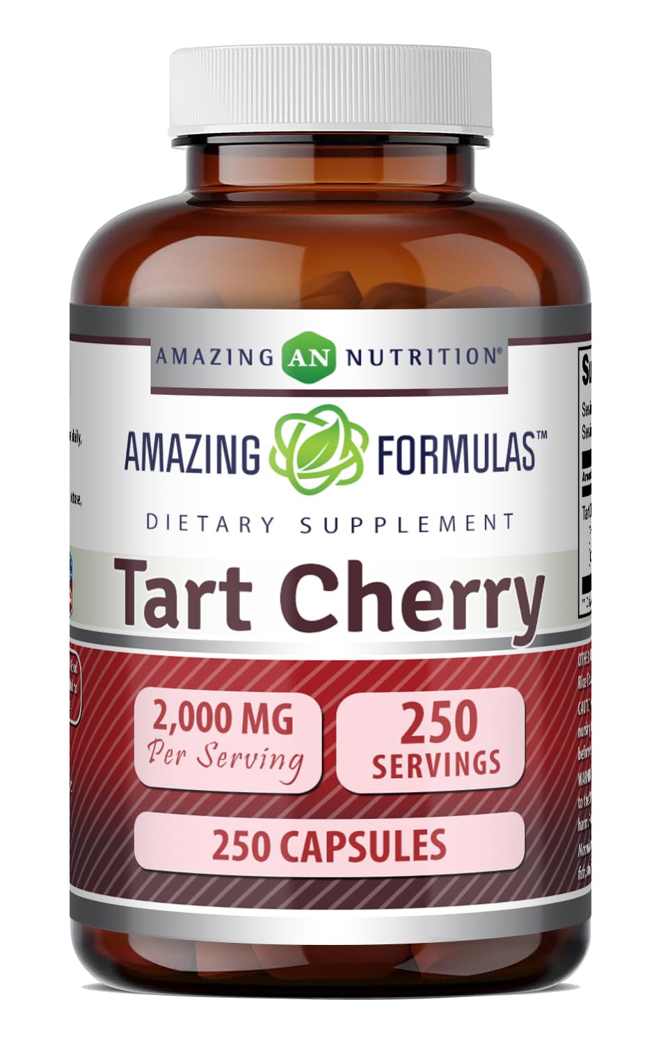 Amazing Formulas Tart Cherry Supplement | 2000 Mg Per Serving | Capsules Supplement | Non-GMO | Gluten Free | Made in USA (1 Pack, 250 Count) Unflavoured 250 Count (Pack of 1)