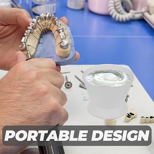 Miniatura 4 de Healifty Tazón de silicona para mezclar de goma de laboratorio, taza oral práctica de coagulación de 2.12 x 2.12 x 1.25 pulgadas, blanco