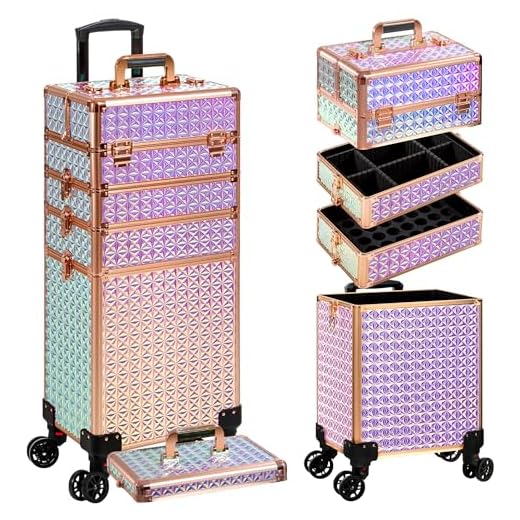 AROUS 5 in 1 Rolling Makeup Train Case