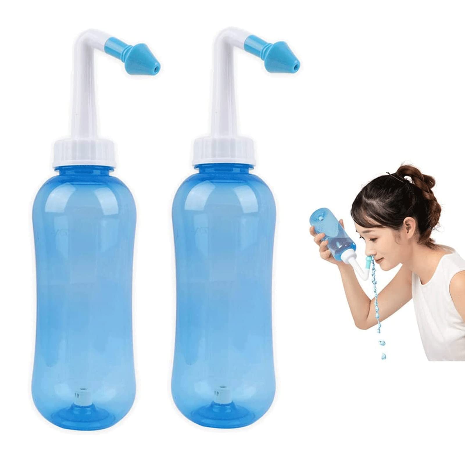 Flacon De Lavage Nasal 500 Ml Avec 2 Buses | Irrigation Du Nez Pour Adultes Et Enfants - Confortable Et Hygiénique - 9