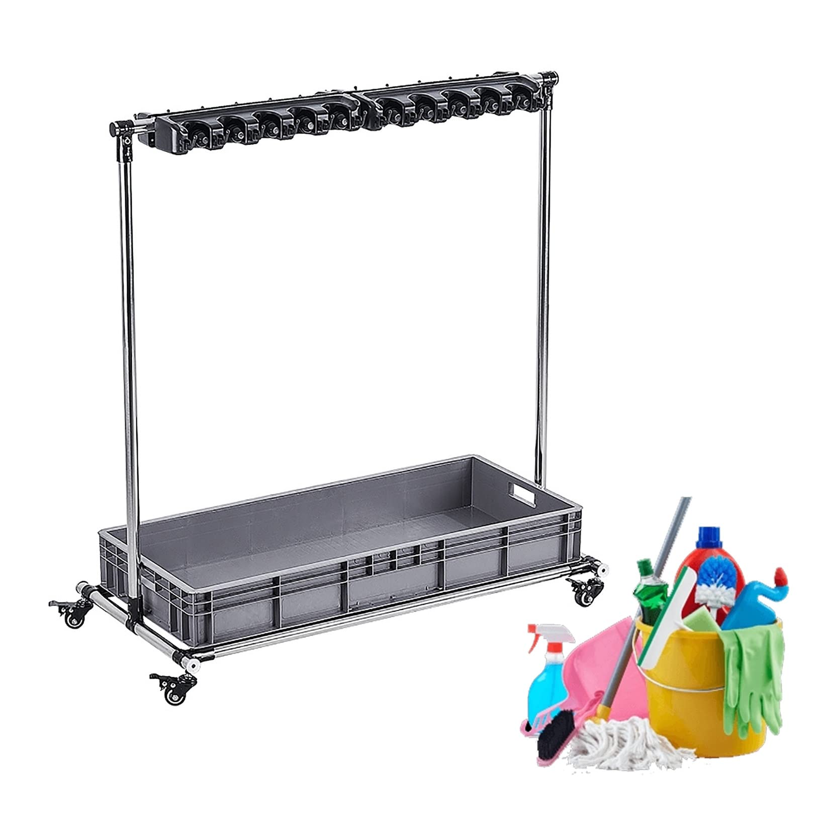 Uchwyt na mop, uchwyt na mop, uchwyt na mop i mop mobilny do przechowywania mopa, komercyjny uchwyt na mop podłogowy, wózek na narzędzia podłogowe, artykuły do czyszczenia organów, G,