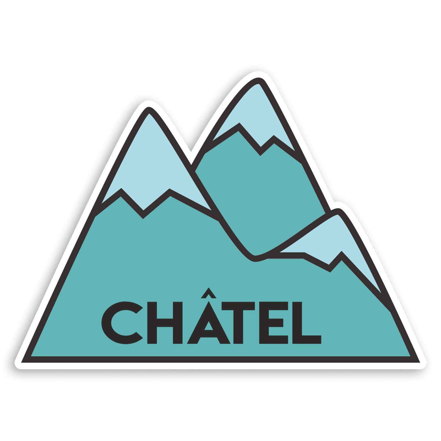 Destination Vinyl Ltd Multi 2 X 10Cm Chatel France Vinyl Stickers Ski Resort Mountain Luggage Sticker #31276 (10Cm Wide)