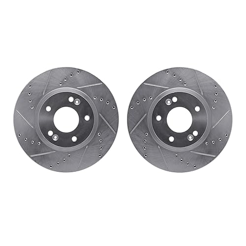 Dynamic Friction Company Front Brakes and Rotors| Drilled Slotted Brake