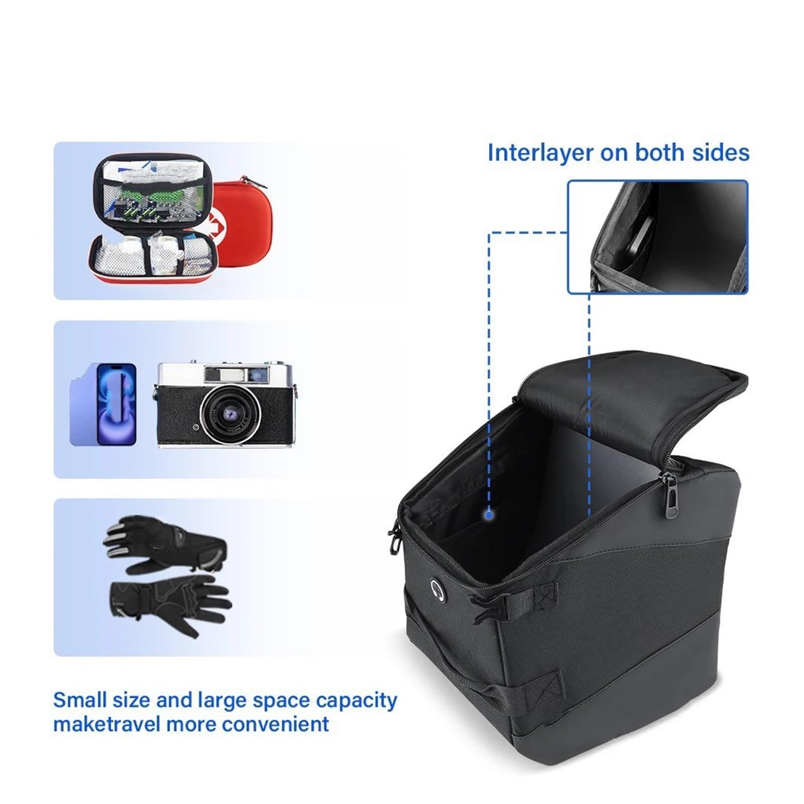 Borsa Moto Per X-MAX 300 XMAX300 Per XMAX Tech 2023 2024 2025 Scooter Tunnel Bag Storage Pouch Tank Con Copertura Impermeabile Selle Moto Bagagli(L)