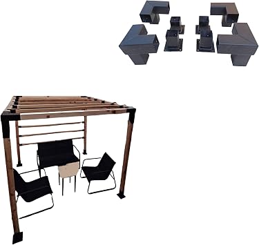 Pergola Montaj Aparat  Seti  ardak 8x8cm Demir Ba lant   ardak kamelya Bungalov bah e evi kul be g lgelik carport bracket kit