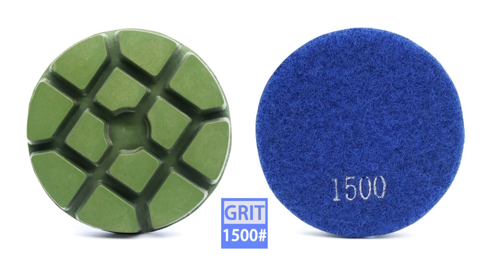 Almohadillas pulidoras de diamante, Almohadillas de pulido de diamante for pisos de 3", 3 piezas, disco de lijado renovado for hormigón, terrazo, mármol, granito y piedra(1500)