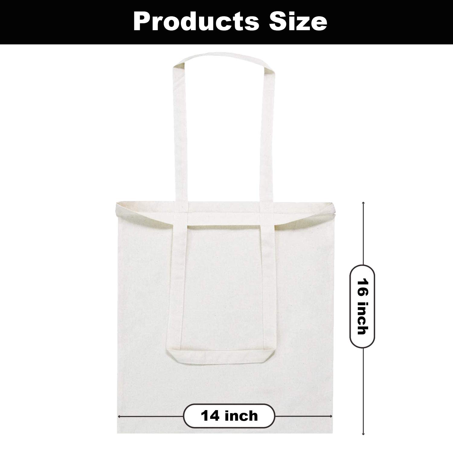 Muka Opakowanie 12 sztuk płóciennych toreb bawełnianych wielokrotnego użytku z recyklingu, reklama DIY Promocja reklamowa, 12 szt., szerokość x 40 cm wysokości