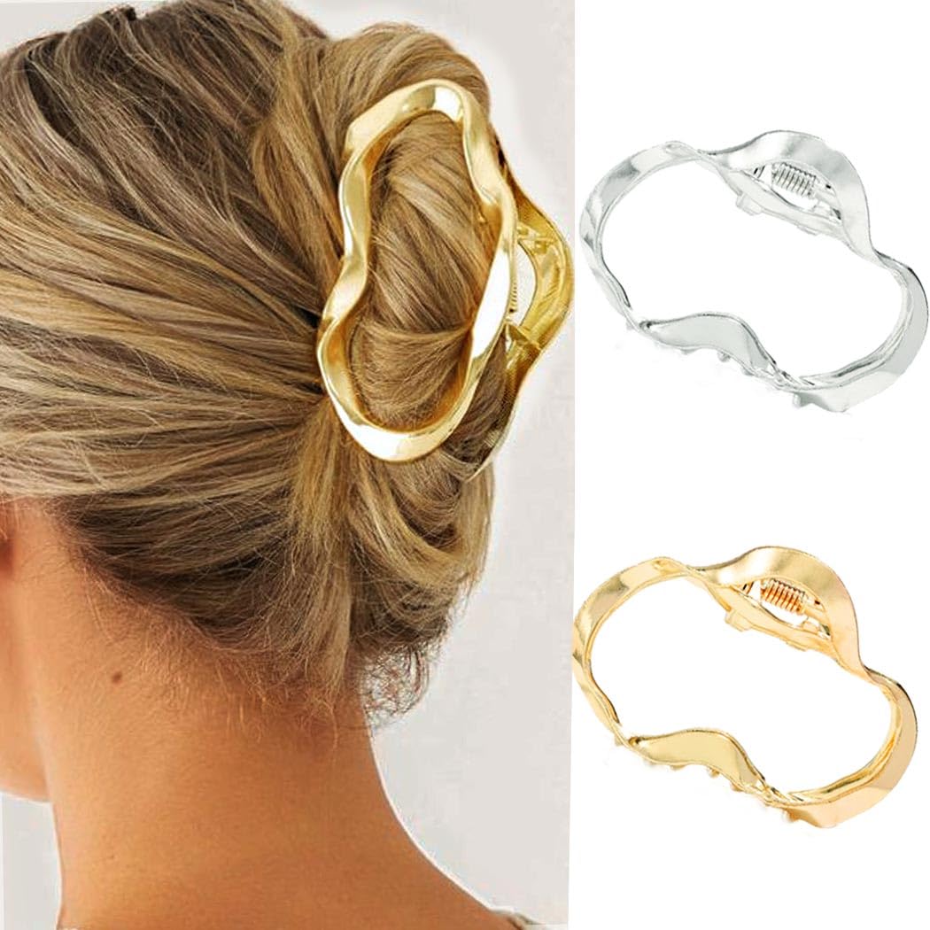 Gortin Claw Clips - Gold Metal Hair Accessories for Women