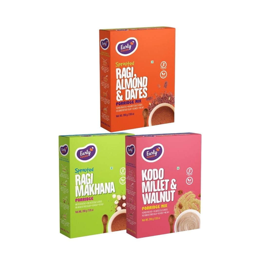 See full amazon price history chart for Early Foods - Combo Of Porridges (Sprouted Ragi Almond Date, Kodo Millet And Sprouted Ragi Makhana)|Vegan|Sprouted Ragi Powder|Ragi Malt|Cereals For Kids - 600 G Early Foods - Combo Of Porridges (Sprouted Ragi Almond Date, Kodo Millet And Sprouted Ragi Makhana)|Vegan|Sprouted Ragi Powder|Ragi Malt|Cereals For Kids - 600 G (B08TTQXFVF) Amazon Price History, Amazon Price Tracker