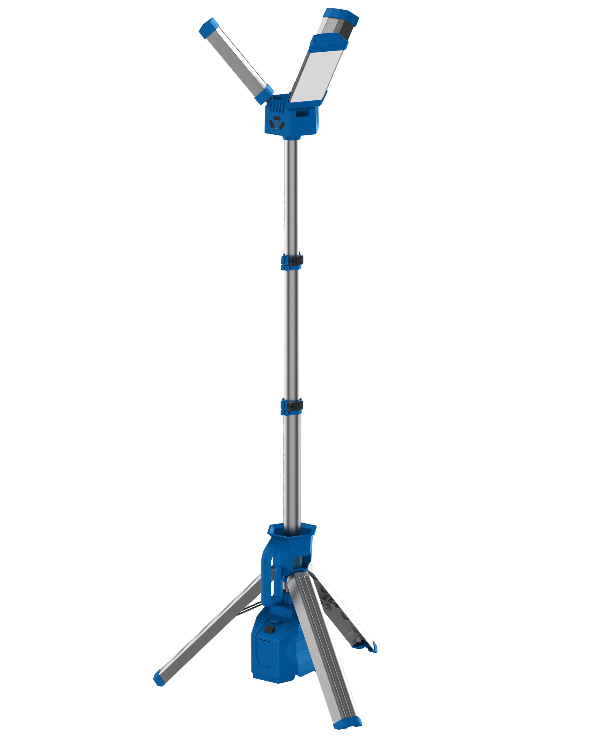 as – Schwabe LUMINA LED Hybrid Teleskop Arbeitsstrahler 9900 lm, 92W - Baustrahler bis 2,14m - 270° schwenkbar - Kompatibel Mit 18V Akkus versch. Hersteller - IP54-3 Stufen Dimmer - 5m Kabel, 46375