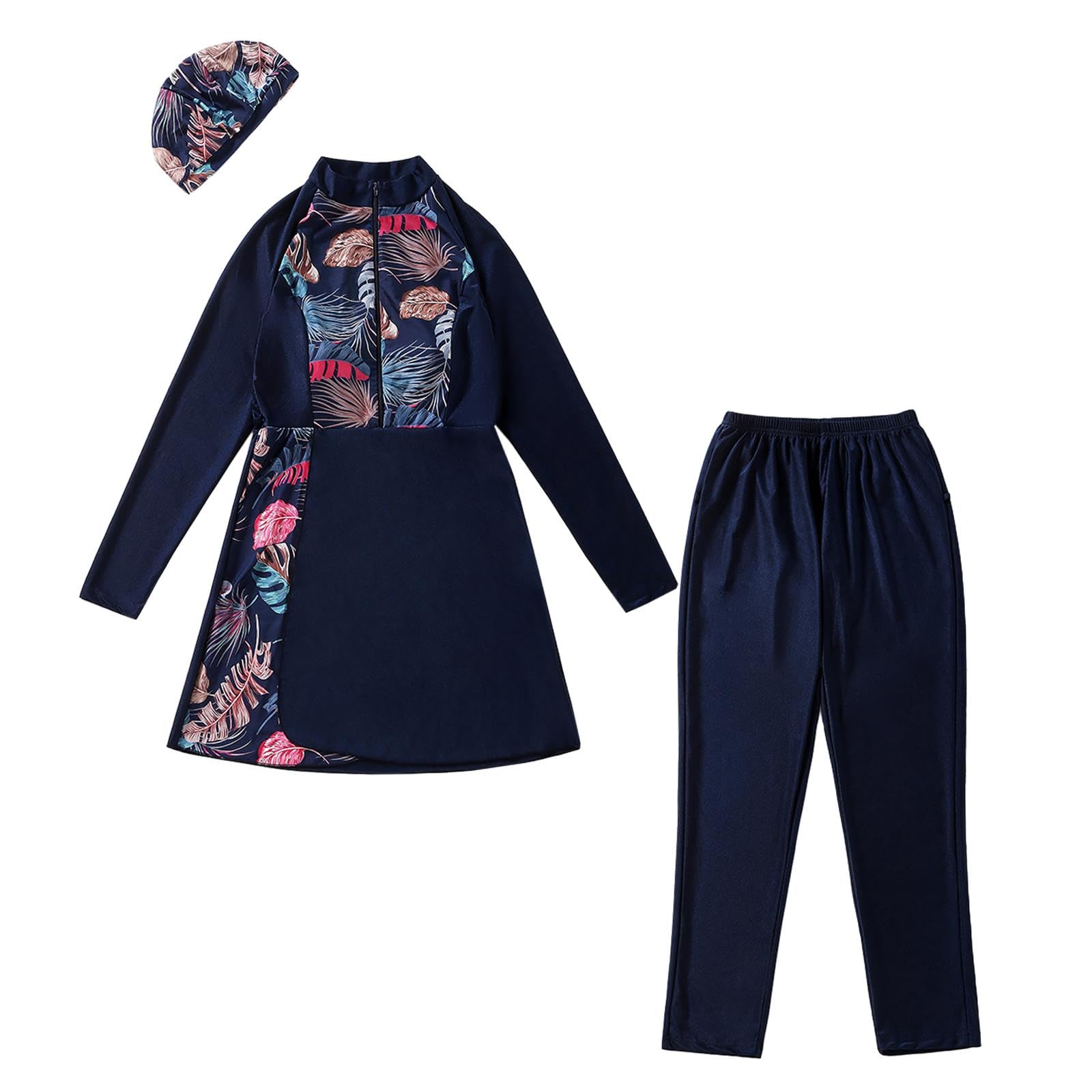 Enakshi® Women Long Sleeve Long Sleeves Swimsuit for Beach Surfing Lady Gift XXL Dark Blue|Clothing, Shoes & Accessories | Womens Clothing | Swimwear-image-39