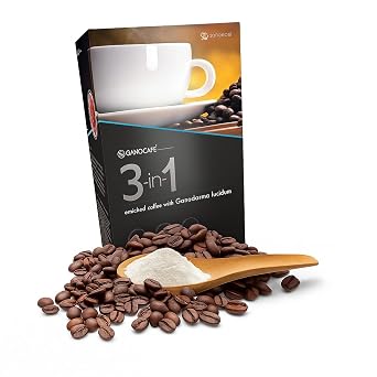 Ganoderma Coffee 3-in-1 Instant, Medium Roast Powder Mix Ganoderma Lucidum Extract, Non-Dairy Creamer & Sugar Single-Serve Sachets Wellness & Energy