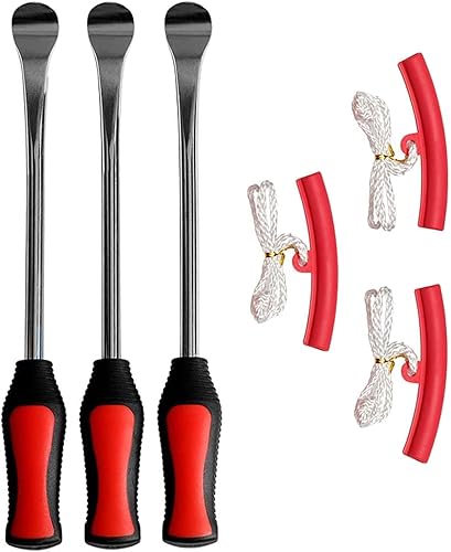 Miniatura 2 de Kit de herramientas de reparación de cucharas de neumáticos de 11.5 pulgadas, cucharas de neumáticos de acero endurecido con 3 protectores de llanta