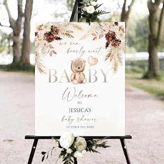Personalized Baby Shower Welcome Sign, Brown Teddy Bear Baby Shower Welcome Sign, Balloon Baby Shower Welcome Sign, Baby Shower Decorations, Baby Shower Banner