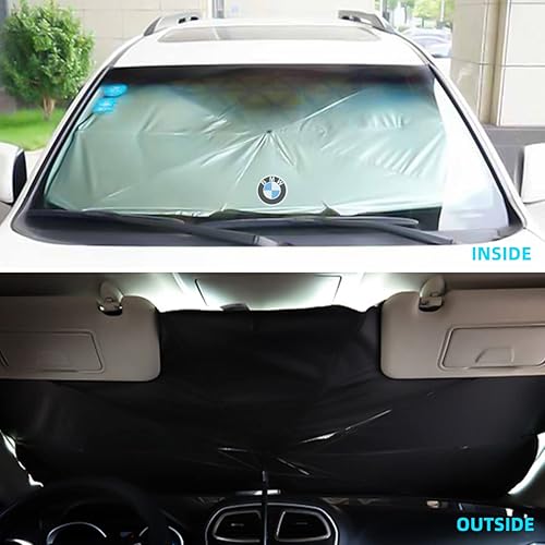 Miniatura 3 de Fit BMW Car Windshield Sunshade Insulation Foldable Attached Storage Bag Sun Cover Car Windshield Front Sunshade Fit BMW AccessoriesFitBMW