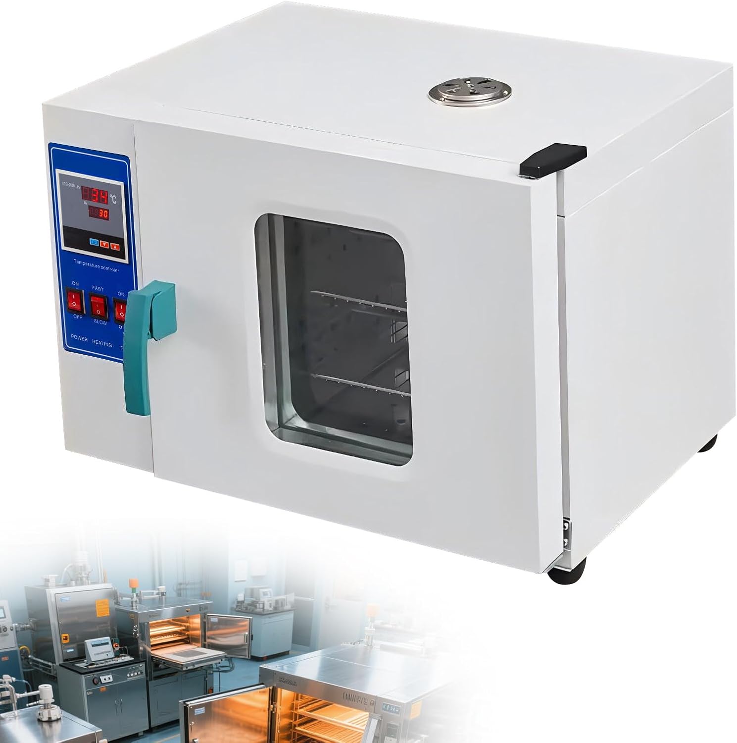 Lab Convection Oven,500W 20V,Capacity Lab Oven,Drying Oven,with Intelligent Temperature Controller and Timer,for Industrial, Schools, Research Institutes AGalvanizedwithairblast