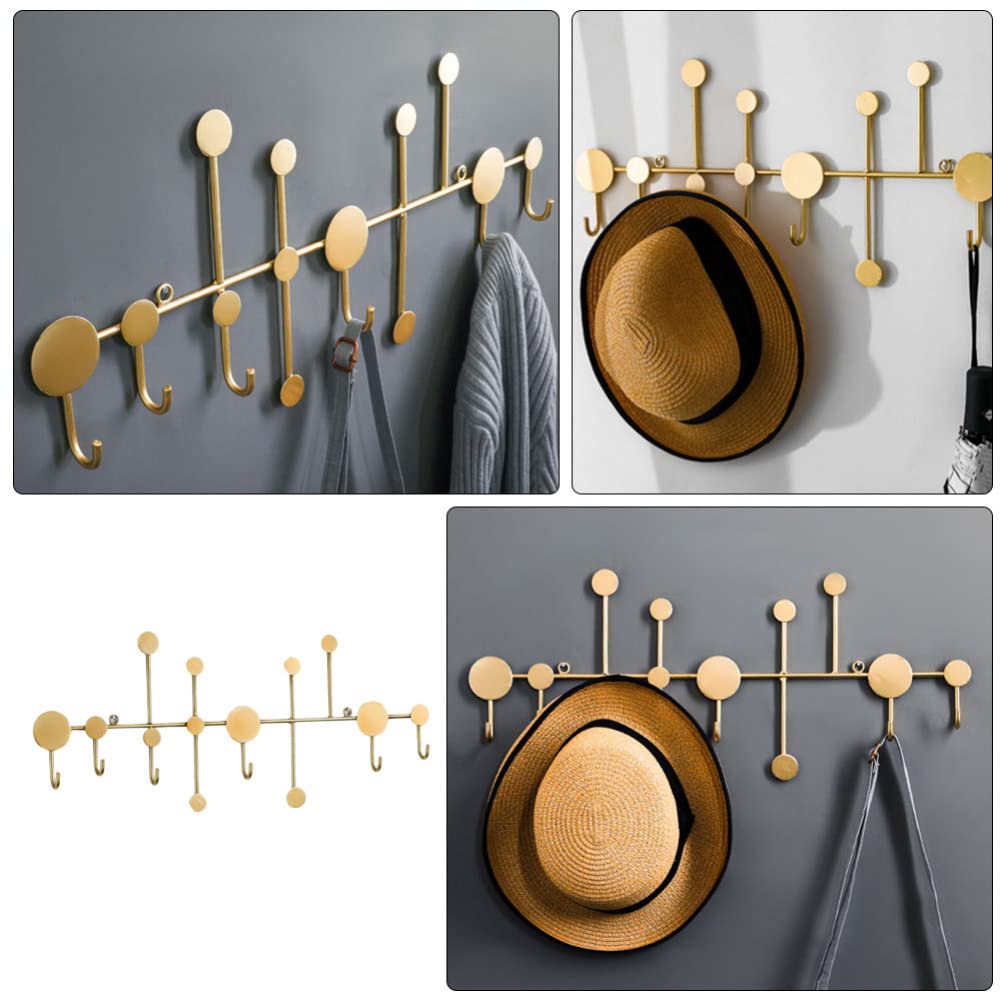 VASDEV Colgador de pared múltiple Perchero Perchero Ganchos de fila de hierro sin perforaciones Sombreros Toallas Batas Carteras Percha de ropa para colgar Chaqueta Abrigo Baño Sala de es