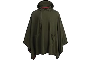 COOFANDY Women's Short Casual Hooded Cloak with Pocket