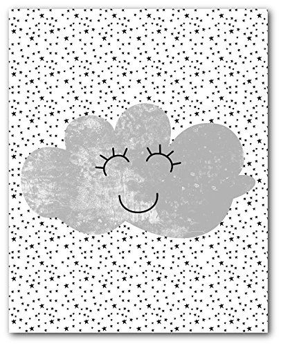 Amazon.com: Happy Cloud Print, Scandinavian Nursery Art, 8 x 10 Inches ...