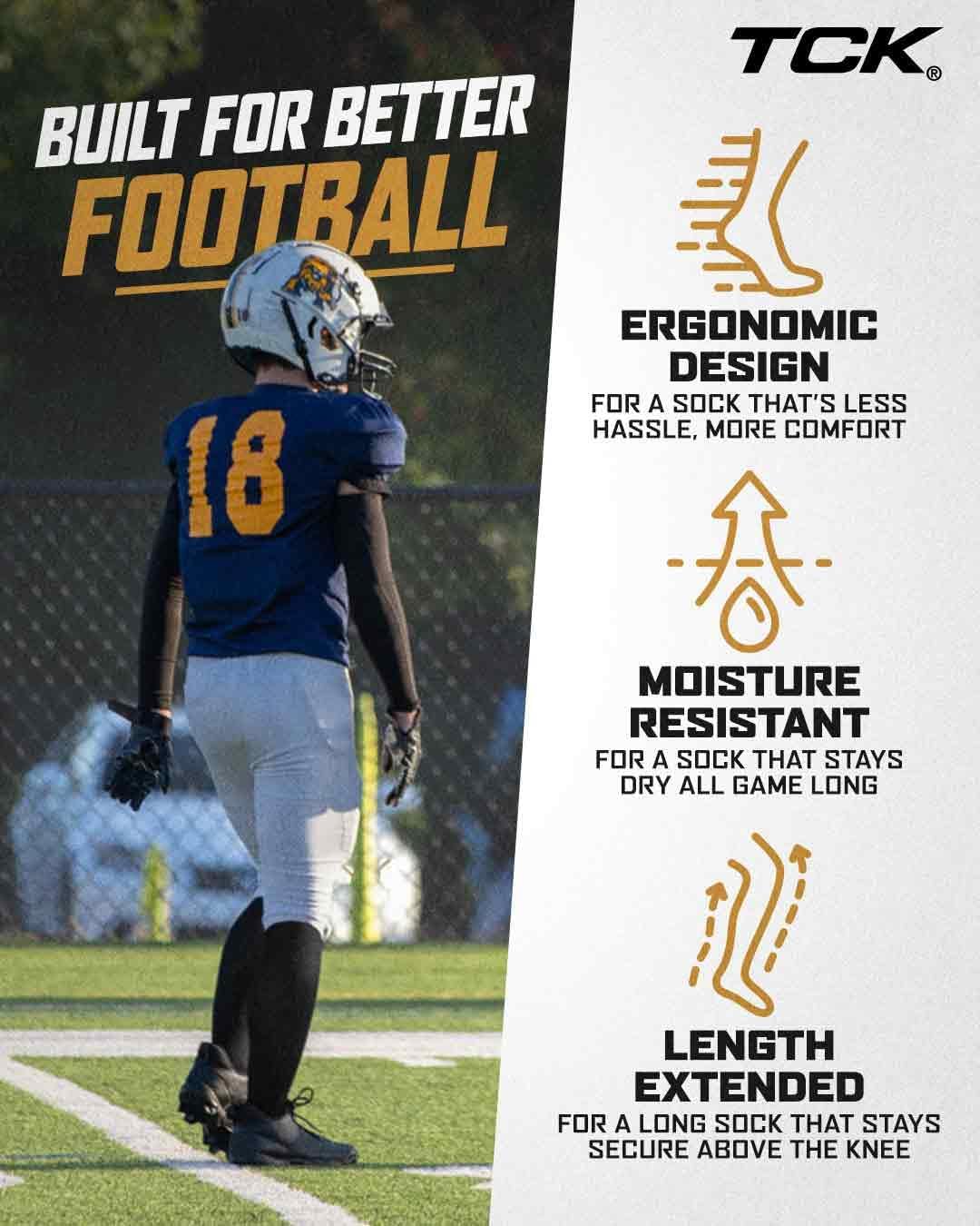 TCK Extra Tall Football Socks - Youth and Adult