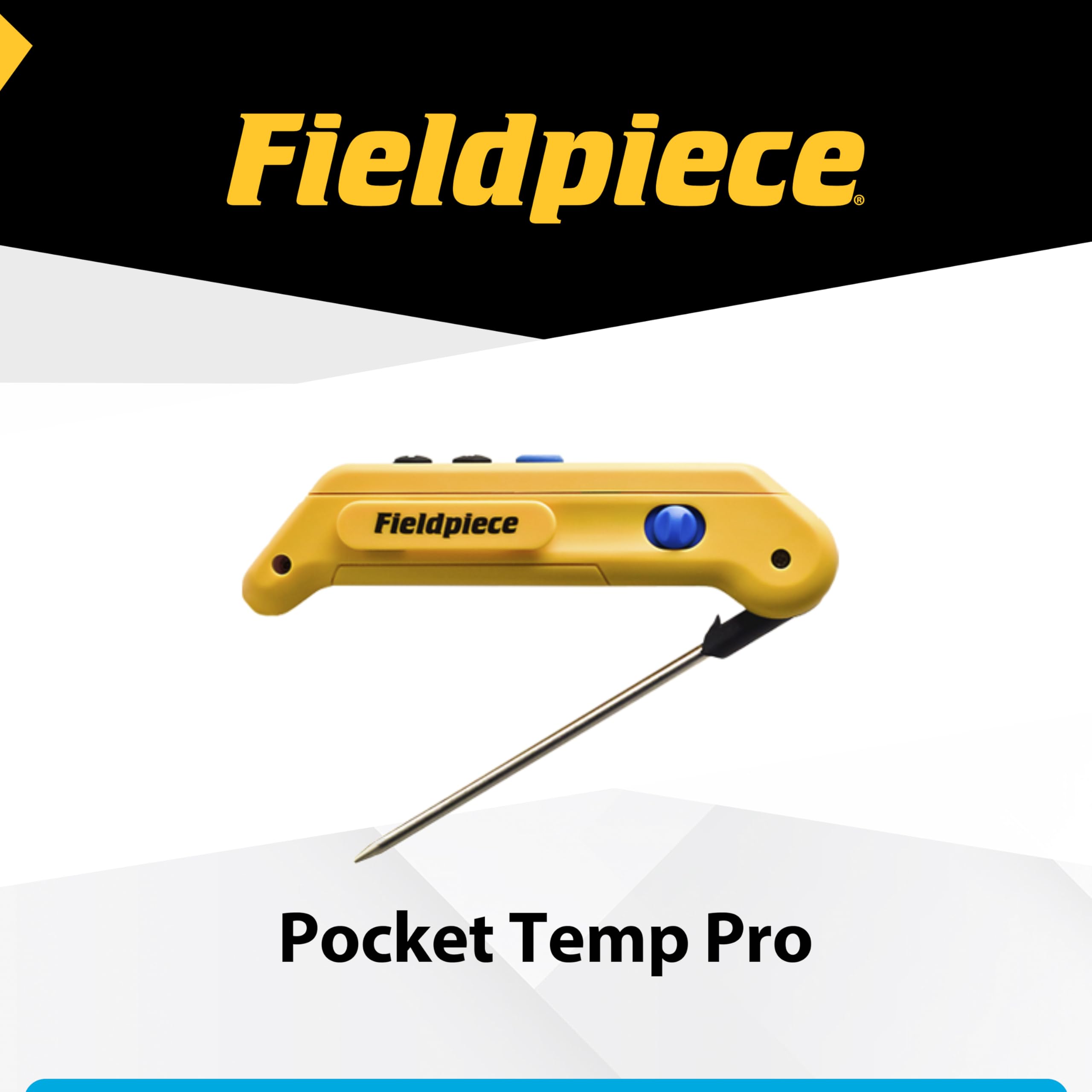 Fieldpiece spk2 plegable bolsillo in-duct termómetro con Max/Min Hold y sonda de acero inoxidable